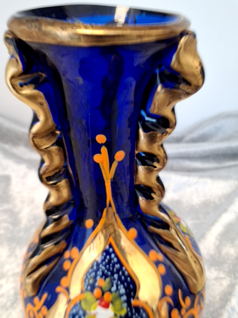 Bohemian glas vase, blå